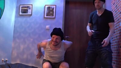 Hostel brunette takes double penetration after spitroasted