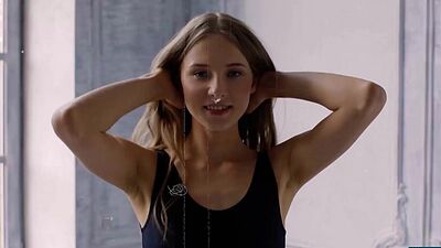 Russian petite teen blonde Nimfa teams up with Playboy for a yoga session