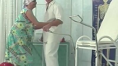 extreme ugly grandma rough fisted by her doctor