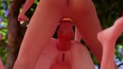 Redhead babes enjoying anal sex with her futanari girlfriend in a 3d animat