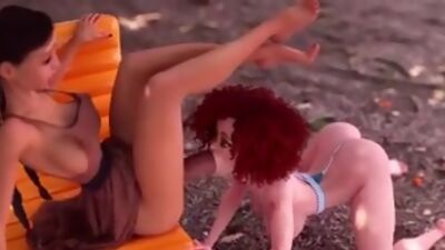 Redhead babes enjoying anal sex with her futanari girlfriend in a 3d animat
