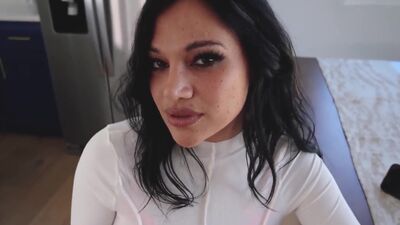 My wet stepmom Mona Azar blowjob and tit fuck while stepson recording her