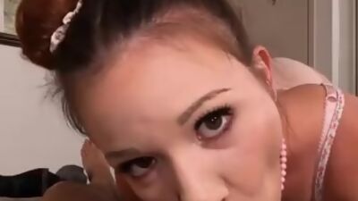Cute stepteen sucking in POV during taboo sex in doggystyle