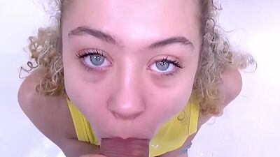 Really Cute Teen looks so sweet cumming at audition