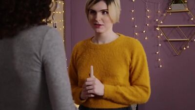 Busty ts teacher barebacked in classroom while jerking off