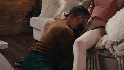 Fat stepdad massages TS stepteen and lets her bang his ass