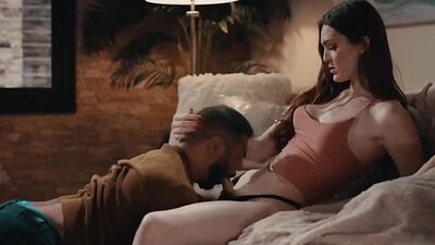 Fat stepdad massages TS stepteen and lets her bang his ass