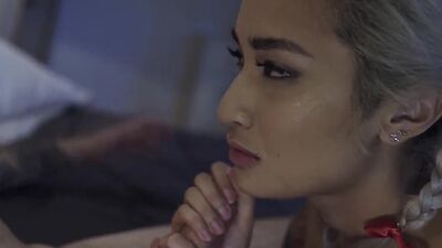 Asian lesbian teen naked in bed with her doctor plotting her plan