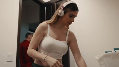 Perv stepfather bareback fucks his busty TS stepdaughter