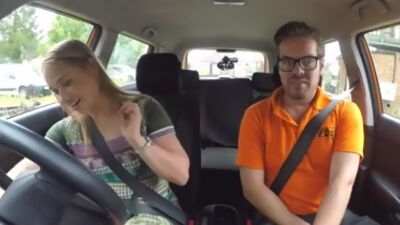 British teen fingered in car before missionary sex in POV