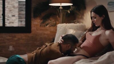 Busty trans stepdaughter Tori Easton barebacks her stepdad