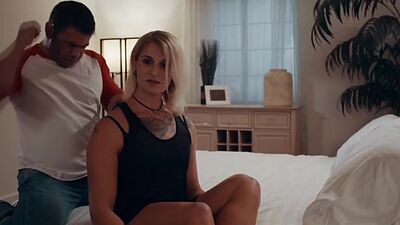 Blonde shemale lets Horny stepbrother bareback her wet ass