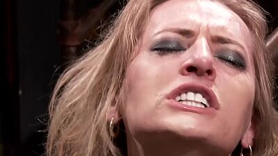 Blond gets suspension and rough sex