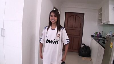 Innocent Thai teen amateur horny fucking on top of boyfriends hard cock