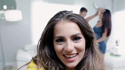 Pretty teens suck and ride dick