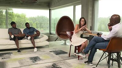 Skinny whore getting her ass DOUBLE ANAL plowed by BBC's