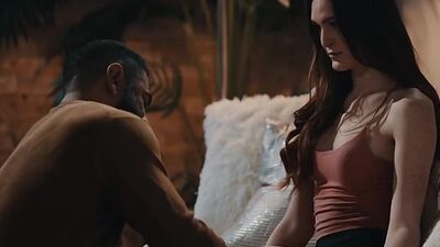 Fat stepdad gets bareback fucked by shemale stepdaughter