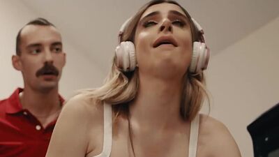 Stunning shemale blonde bareback fucked by Perv stepfather