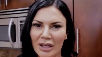 A big tits stepmom toys her pussy then fucked by her stepson