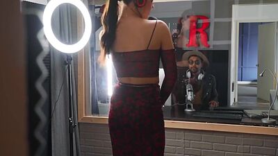 Tgirl goddess fucks in interracial duo in singing booth