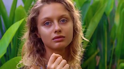 Nude tiny titted ukrainian blondie Clarice Elvira swimming in the pool