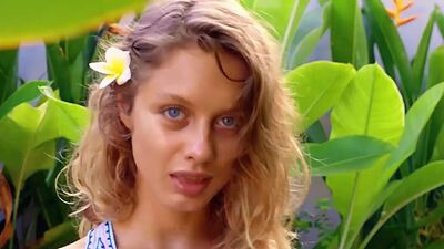 Nude tiny titted ukrainian blondie Clarice Elvira swimming in the pool