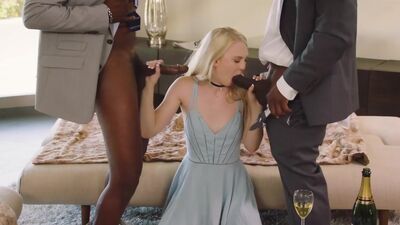 BLACKED - Submissive girlfriend punished by two black men