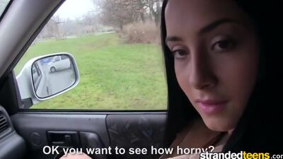 StrandedTeens - Sexy teen sucks some dick for lift