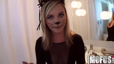 Mofos - Sexy kitty has some Halloween fun