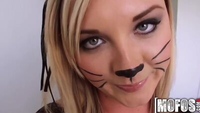 Mofos - Sexy kitty has some Halloween fun