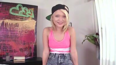 Petite blonde takes some deep anal