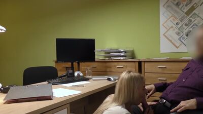 Rough loan agent fucks teen blonde for her law violations