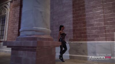 Uniformed 3D animation futa babes having sex in a museum