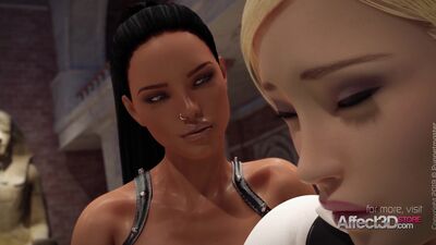 Uniformed 3D animation futa babes having sex in a museum