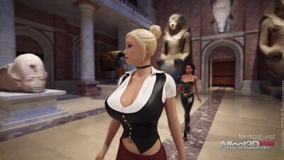 3d animation lesbians having futa sex in a musemum