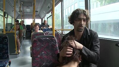 Sexy babe fucked in bus and park