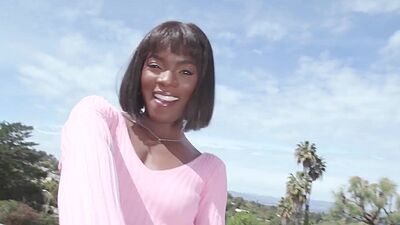 Perfect black MILF Ana Foxxx playing with herself for Playboy after posing