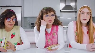 Book club foursome with nerdy girlfriends