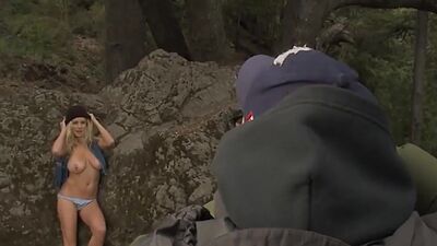 Big boobed blonde and brunette babes dont care about the cold weather