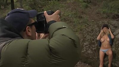 Big boobed blonde and brunette babes dont care about the cold weather