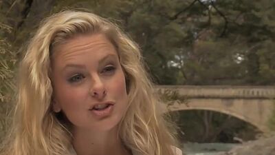 Big boobed blonde and brunette babes dont care about the cold weather