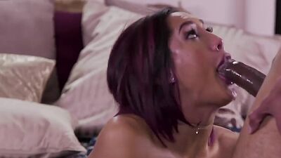 Busty girlfriend cockriding and deepthroating in couple