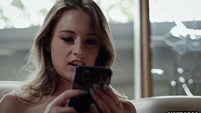 Cute petite chick Kyler Quinn rode big hard dick after she gave him blowjob