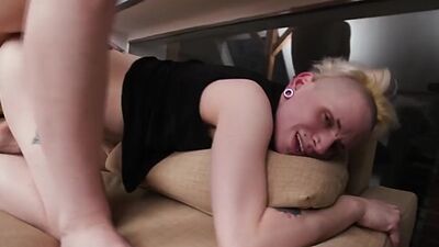 Skinny TS Natalie Mars licks and fucks transgender David