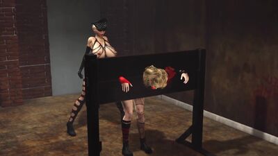 Hardcore dickgirl bangs hard a sexy Harley Quinn in the basement