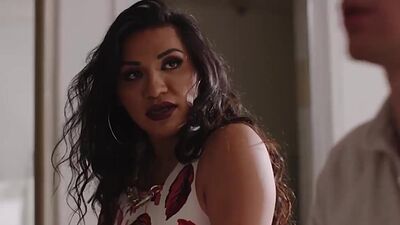 Stepson gets his ass barebacked by his latina TS stepmother