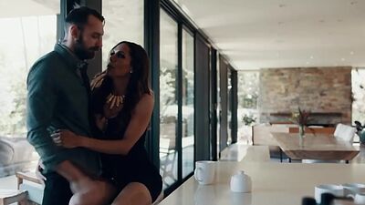 Stepmom trans babe licks and barebacks her stepsons ass