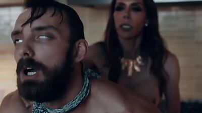 Stepmom trans babe licks and barebacks her stepsons ass