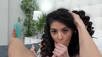 Stepbrother wants his stepsister to ride him first