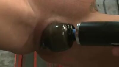 Big tits bound and spread babe vibed